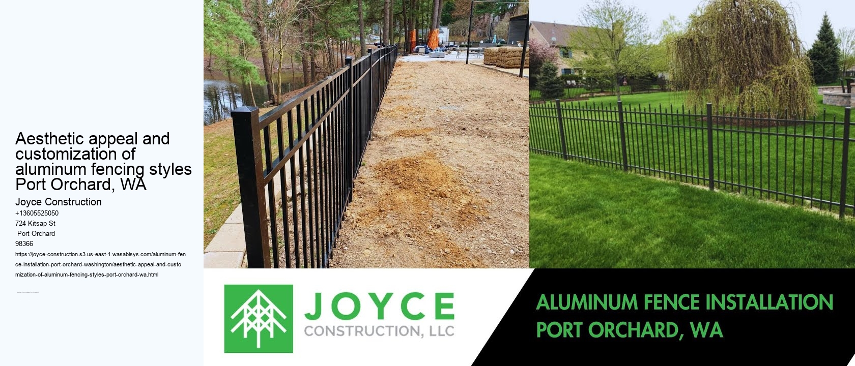 Aesthetic appeal and customization of aluminum fencing styles Port Orchard, WA