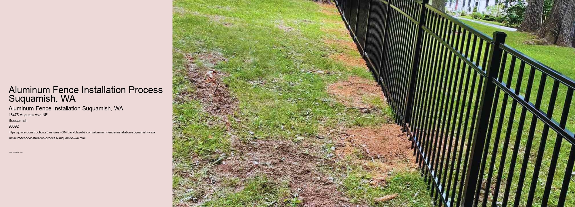 Aluminum Fence Installation Process Suquamish, WA